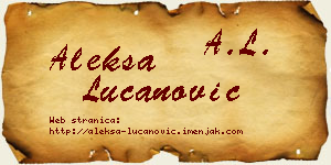 Aleksa Lučanović vizit kartica